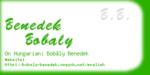 benedek bobaly business card
